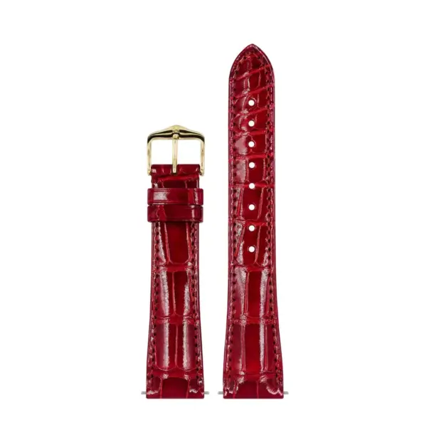 HIRSCH London Alligator - Alligatorleder-Uhrenarmband - Rot glänzend – Bild 2