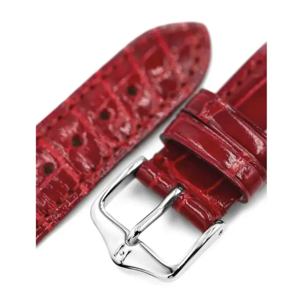 HIRSCH London Alligator - Alligatorleder-Uhrenarmband - Rot glänzend – Bild 4
