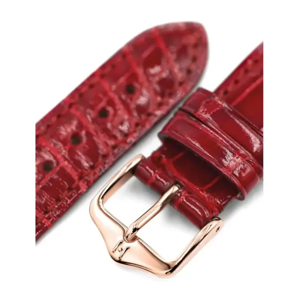 HIRSCH London Alligator - Alligatorleder-Uhrenarmband - Rot glänzend – Bild 5