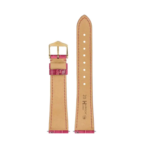 HIRSCH London Alligator - Alligatorleder-Uhrenarmband - Rosa glänzend – Bild 3