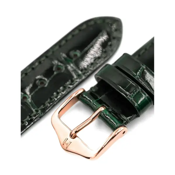 HIRSCH London Alligator - Alligatorleder-Uhrenarmband - Dunkelgrün glänzend – Bild 5