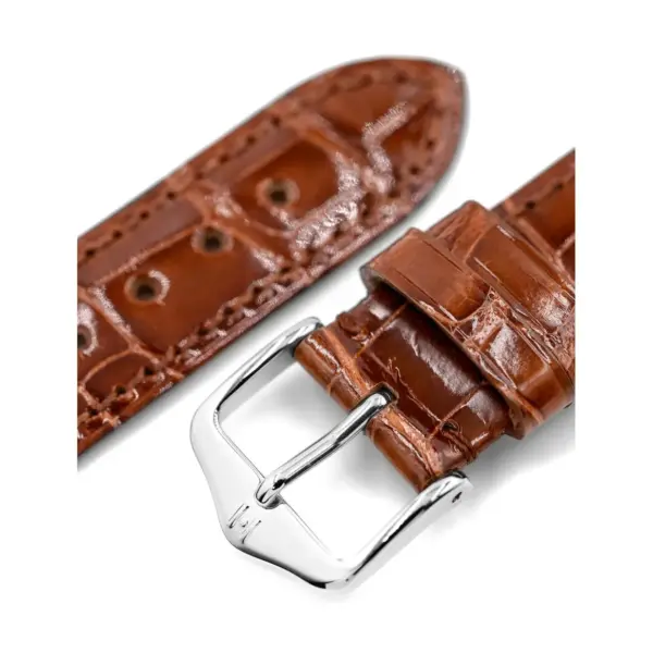 HIRSCH London Alligator - Alligatorleder-Uhrenarmband - Goldbraun glänzend – Bild 4