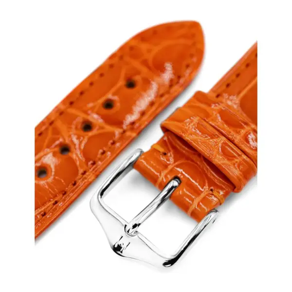 HIRSCH London Alligator - Alligatorleder-Uhrenarmband - Orange glänzend – Bild 4
