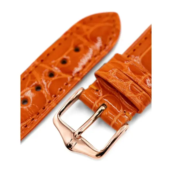 HIRSCH London Alligator - Alligatorleder-Uhrenarmband - Orange glänzend – Bild 5