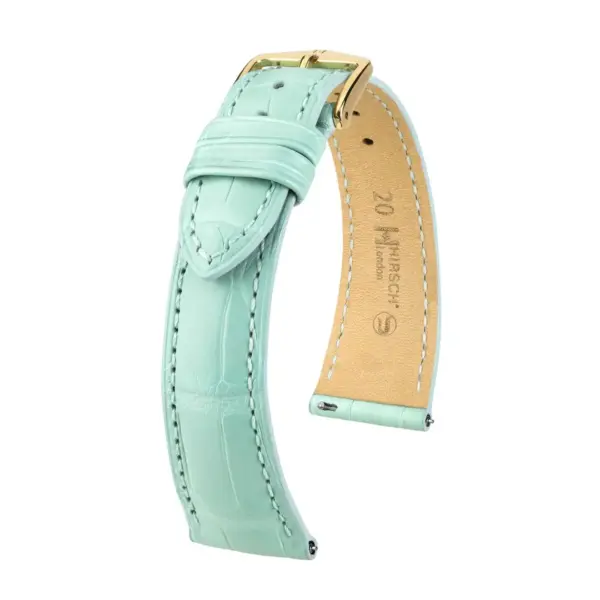 HIRSCH London Alligator - Alligatorleder-Uhrenarmband - Eisblau