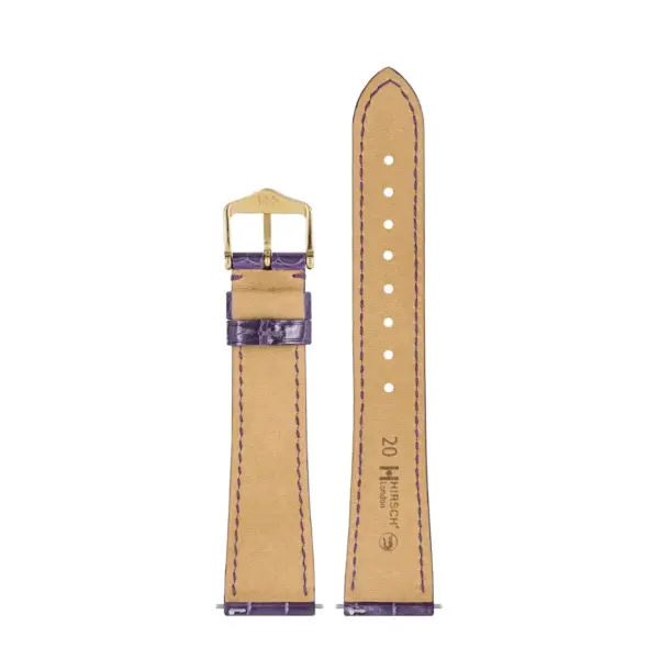 HIRSCH London Alligator - Alligatorleder-Uhrenarmband - Lila glänzend – Bild 3