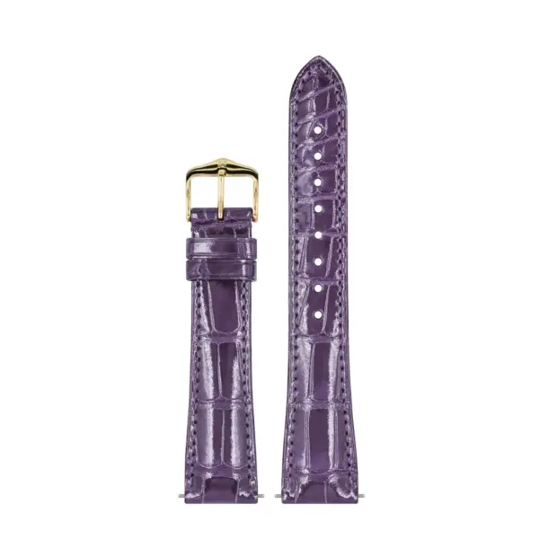HIRSCH London Alligator - Alligatorleder-Uhrenarmband - Lila glänzend – Bild 2