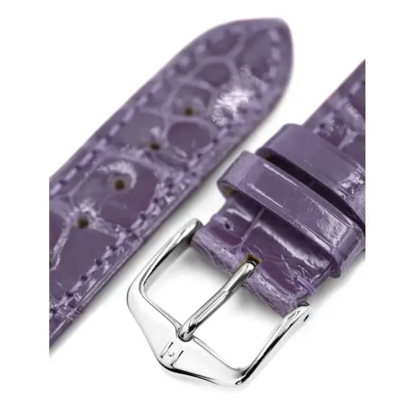 HIRSCH London Alligator - Alligatorleder-Uhrenarmband - Lila glänzend – Bild 4