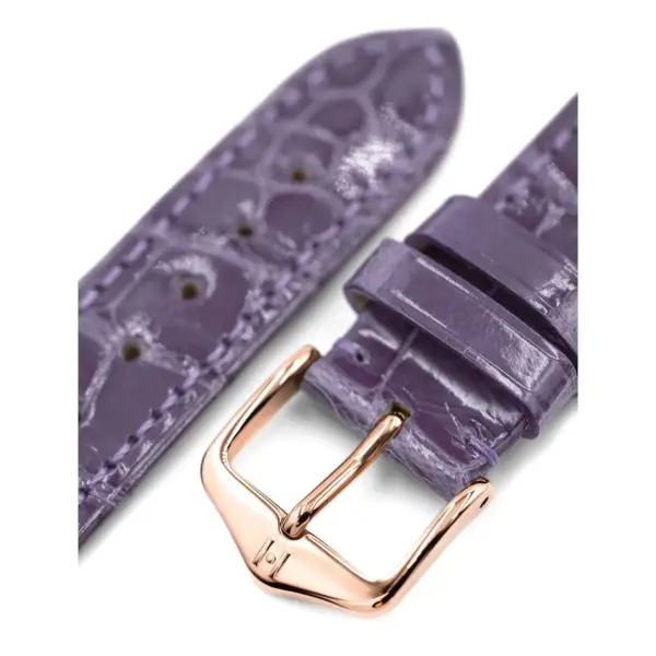 HIRSCH London Alligator - Alligatorleder-Uhrenarmband - Lila glänzend – Bild 5