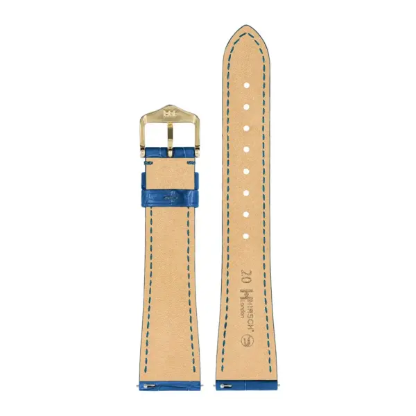 HIRSCH London Alligator - Alligatorleder-Uhrenarmband - Royalblau – Bild 3