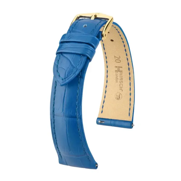 HIRSCH London Alligator - Alligatorleder-Uhrenarmband - Royalblau