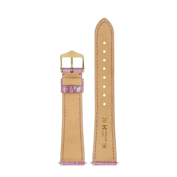 HIRSCH London Alligator - Alligatorleder-Uhrenarmband - Violett glänzend – Bild 3