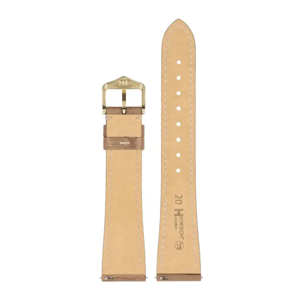HIRSCH London Alligator - Alligatorleder-Uhrenarmband - Beige – Bild 3