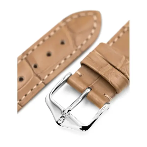 HIRSCH London Alligator - Alligatorleder-Uhrenarmband - Beige – Bild 4