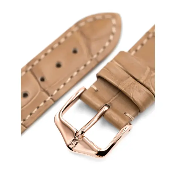 HIRSCH London Alligator - Alligatorleder-Uhrenarmband - Beige – Bild 5