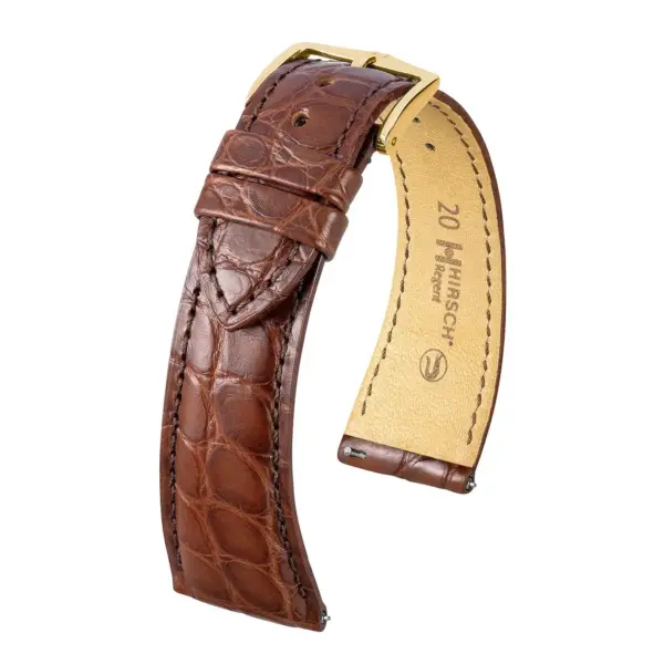 HIRSCH Regent - Alligatorleder-Uhrenarmband - Braun – Bild 4
