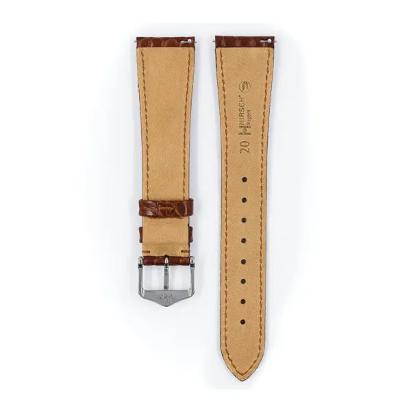 HIRSCH Regent - Alligatorleder-Uhrenarmband - Braun – Bild 3