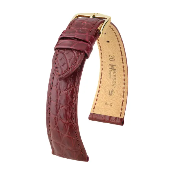 HIRSCH Regent - Alligatorleder-Uhrenarmband - Weinrot – Bild 4