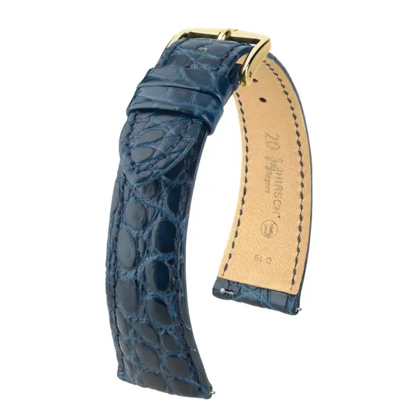 HIRSCH Regent - Alligatorleder-Uhrenarmband - Blau – Bild 4