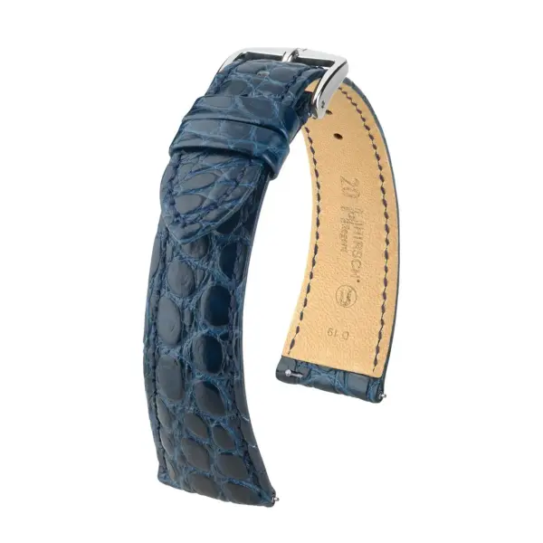 HIRSCH Regent - Alligatorleder-Uhrenarmband - Blau