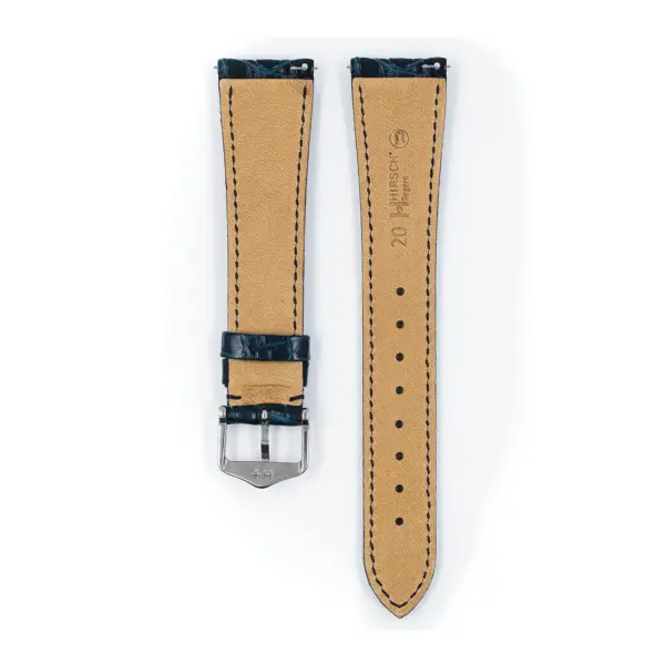 HIRSCH Regent - Alligatorleder-Uhrenarmband - Blau – Bild 3