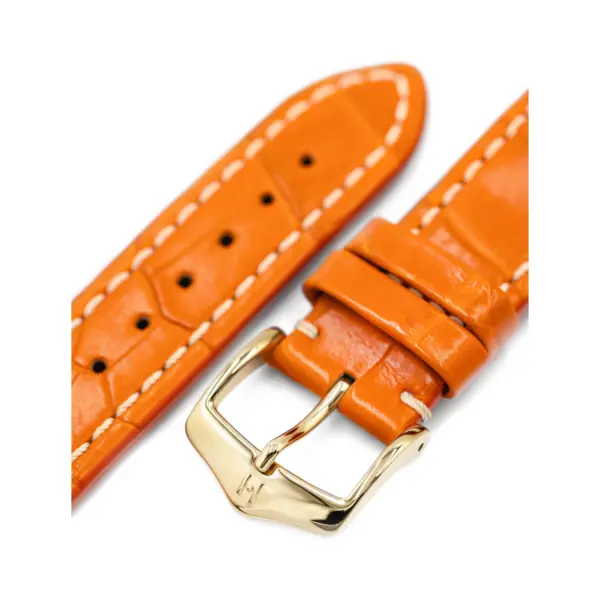 HIRSCH Capitano - Alligatorleder-Uhrenarmband - Orange – Bild 4