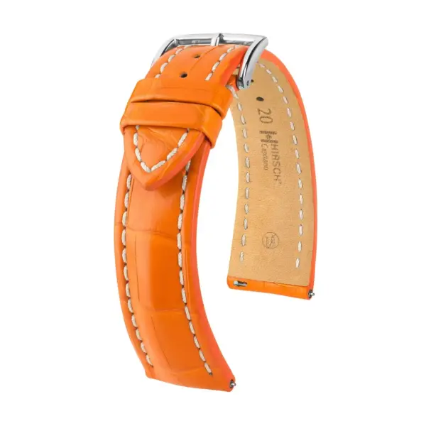 HIRSCH Capitano - Alligatorleder-Uhrenarmband - Orange