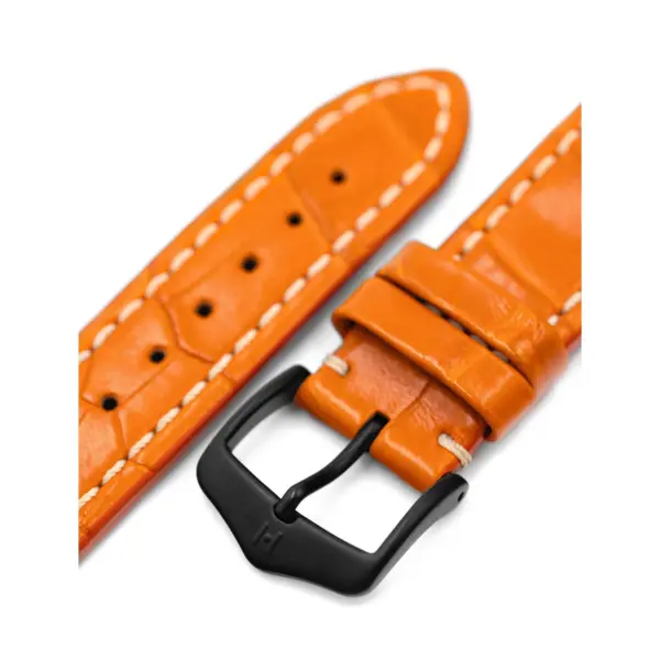 HIRSCH Capitano - Alligatorleder-Uhrenarmband - Orange – Bild 5