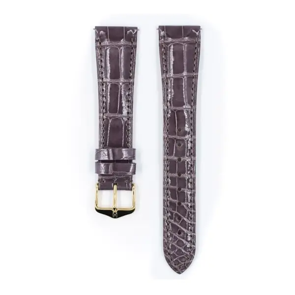 HIRSCH London Alligator - Alligatorleder-Uhrenarmband - Taupe glänzend – Bild 2