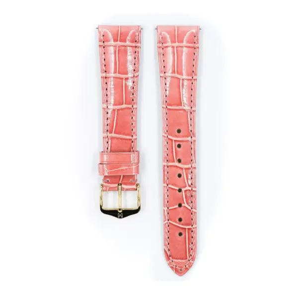 HIRSCH London Alligator - Alligatorleder-Uhrenarmband - Rosé glänzend – Bild 2