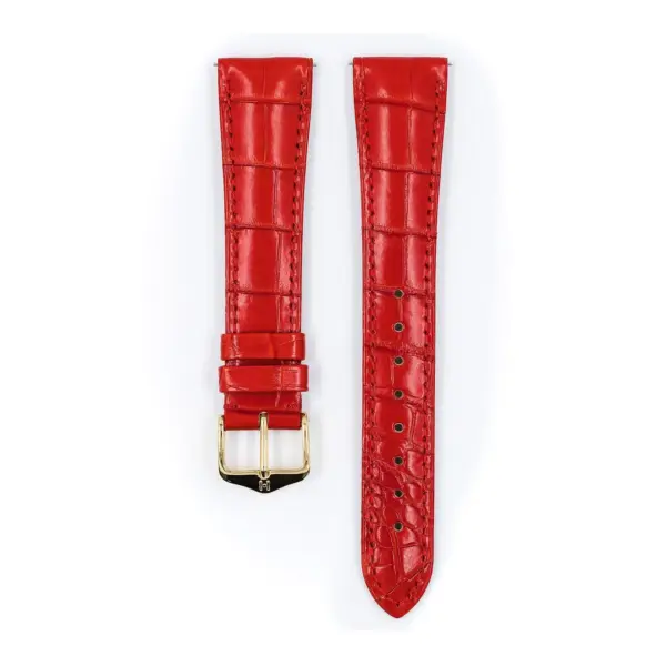 HIRSCH London Alligator - Alligatorleder-Uhrenarmband - Rot – Bild 2