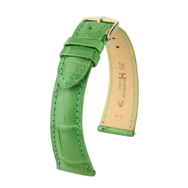 HIRSCH London Alligator - Alligatorleder-Uhrenarmband - Grün