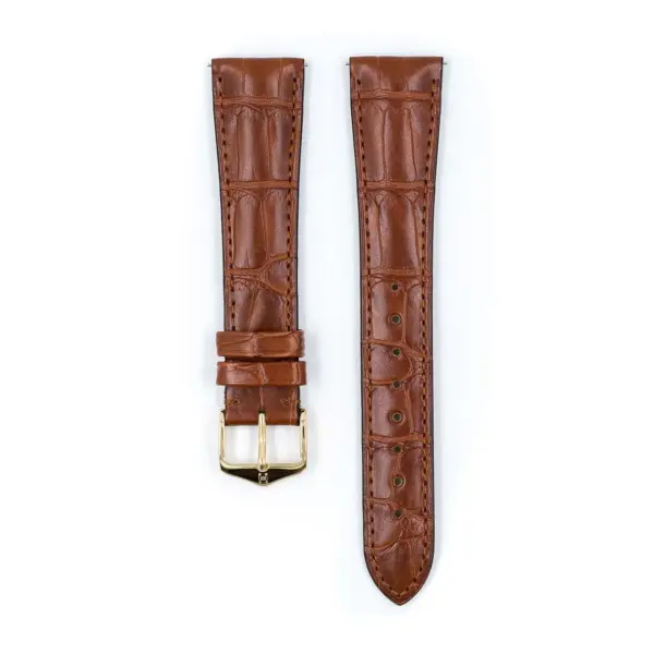 HIRSCH London Alligator - Alligatorleder-Uhrenarmband - Goldbraun – Bild 2