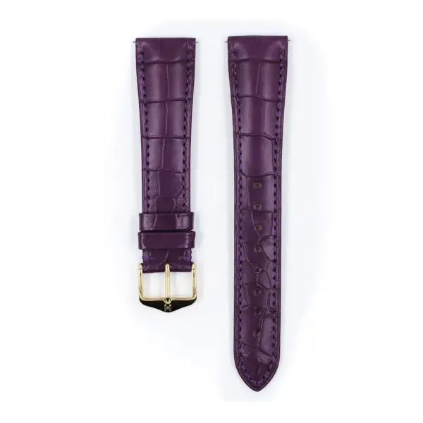 HIRSCH London Alligator - Alligatorleder-Uhrenarmband - Violett – Bild 2