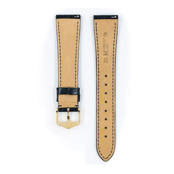 HIRSCH London Alligator - Alligatorleder-Uhrenarmband - Dunkelblau – Bild 3