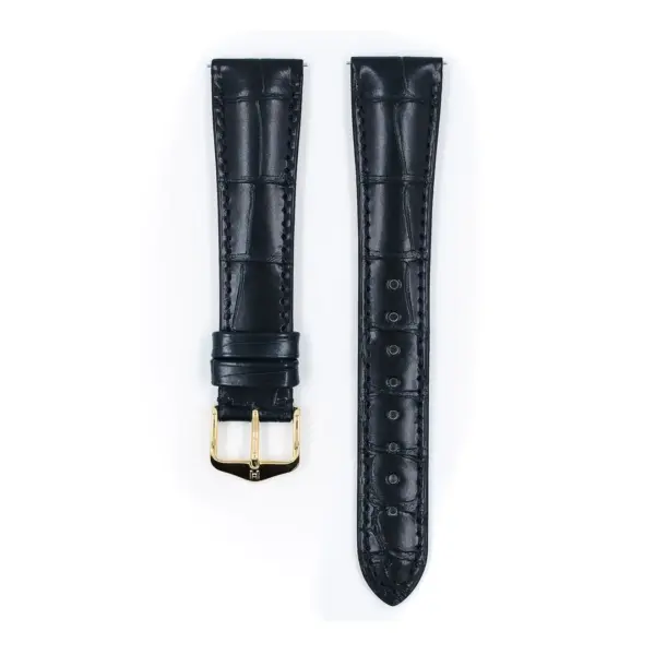 HIRSCH London Alligator - Alligatorleder-Uhrenarmband - Dunkelblau – Bild 2