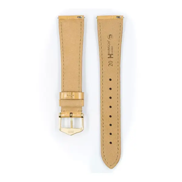 HIRSCH London Alligator - Alligatorleder-Uhrenarmband - Beige glänzend – Bild 3