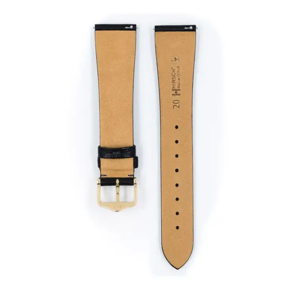 HIRSCH Massai Ostrich - Straußenleder-Uhrenarmband - Schwarz – Bild 3
