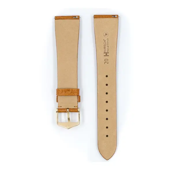 HIRSCH Massai Ostrich - Straußenleder-Uhrenarmband - Honig – Bild 3
