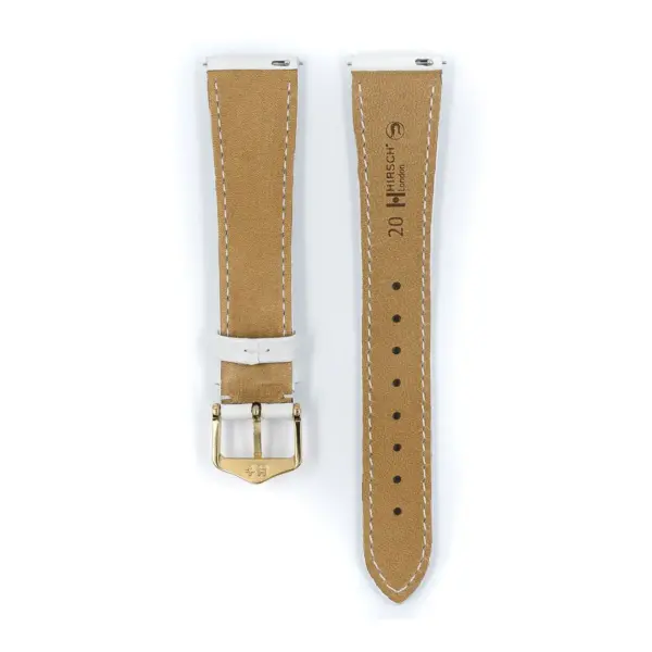 HIRSCH London Lizard - Eidechsenleder-Uhrenarmband - Weiß glänzend – Bild 3