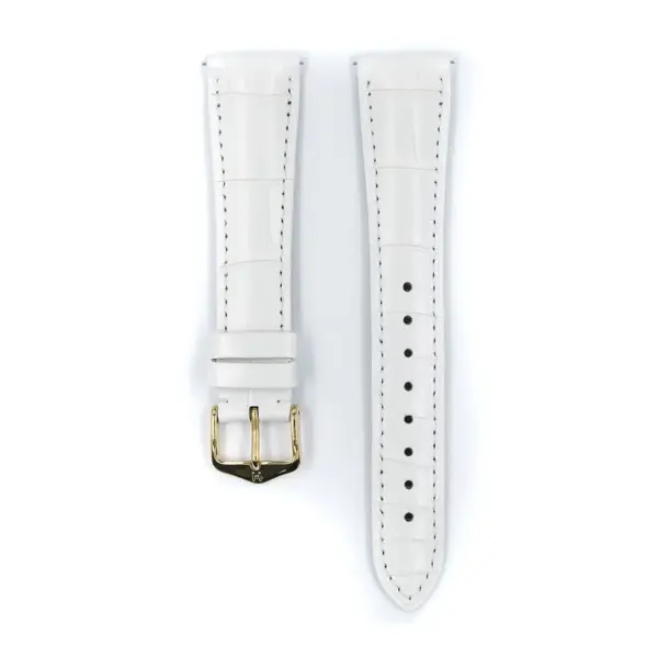HIRSCH London Lizard - Eidechsenleder-Uhrenarmband - Weiß glänzend – Bild 2