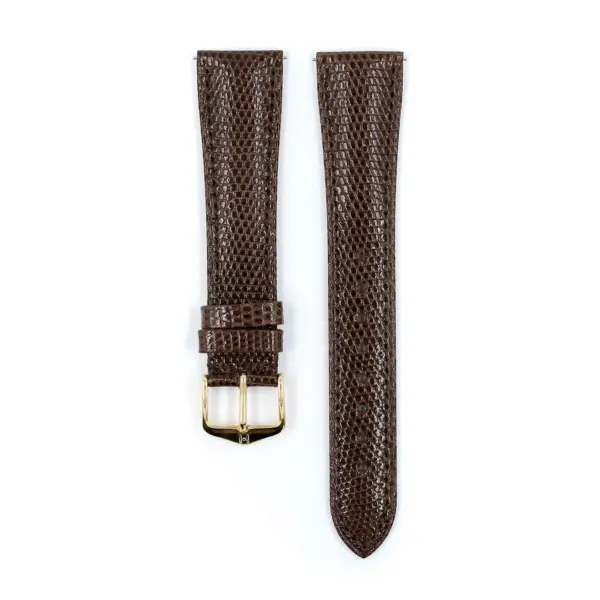 HIRSCH London Lizard - Eidechsenleder-Uhrenarmband - Braun glänzend – Bild 2