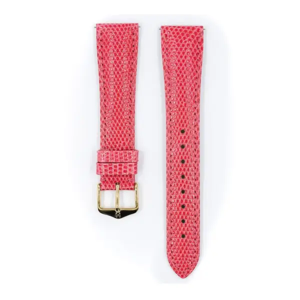 HIRSCH London Lizard - Eidechsenleder-Uhrenarmband - Dunkelrosa glänzend – Bild 2
