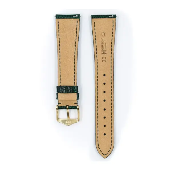 HIRSCH London Lizard - Eidechsenleder-Uhrenarmband - Grün glänzend – Bild 3