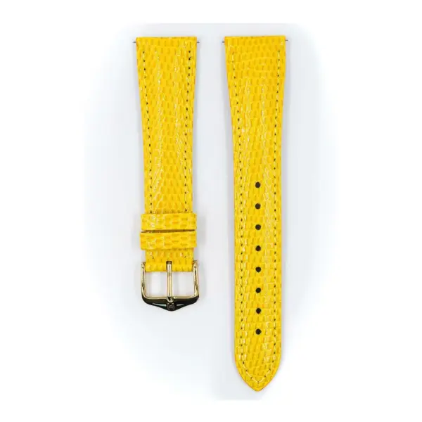 HIRSCH London Lizard - Eidechsenleder-Uhrenarmband - Gelb glänzend – Bild 2