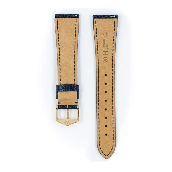 HIRSCH London Lizard - Eidechsenleder-Uhrenarmband - Blau glänzend – Bild 3