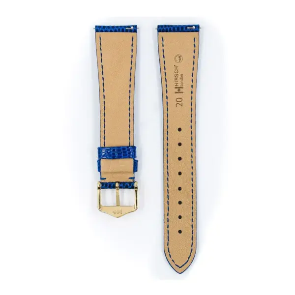 HIRSCH London Lizard - Eidechsenleder-Uhrenarmband - Royalblau glänzend – Bild 3