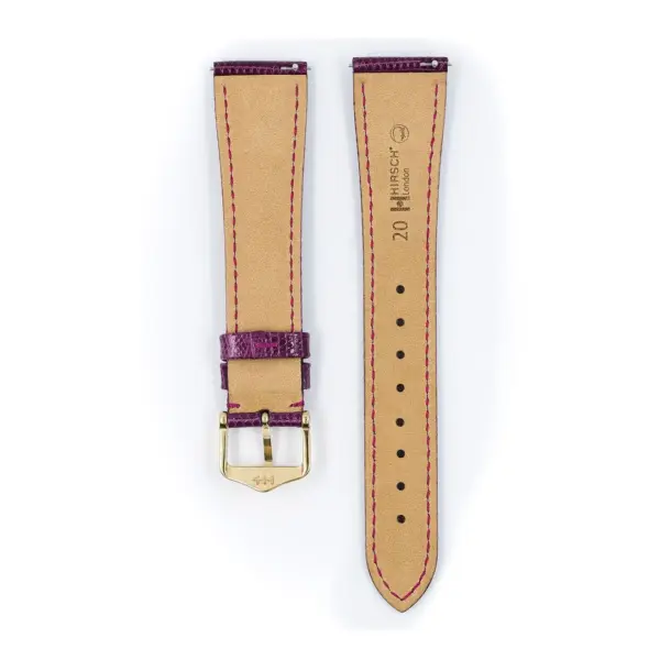 HIRSCH London Lizard - Eidechsenleder-Uhrenarmband - Violett glänzend – Bild 3