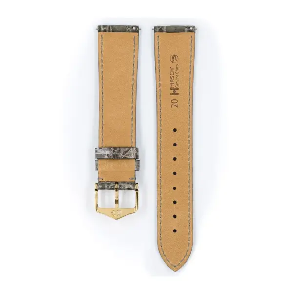 HIRSCH Genuine Croco - Krokodilleder-Uhrenarmband - Grau – Bild 3