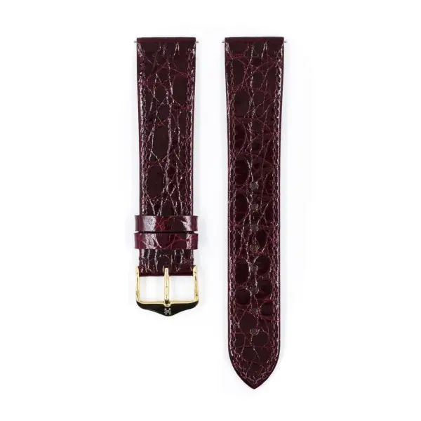 HIRSCH Genuine Croco - Krokodilleder-Uhrenarmband - Weinrot – Bild 2